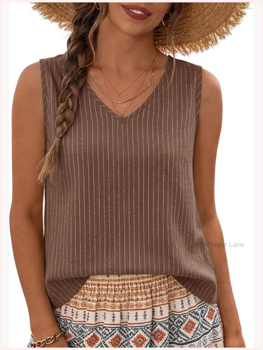 Linen Crop Tank Top V-Neck Sleeveless Summer Beach Top Women